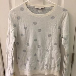 ❌SOLD❌ CReam and Gray Dot Ann Taylor Loft Sweater